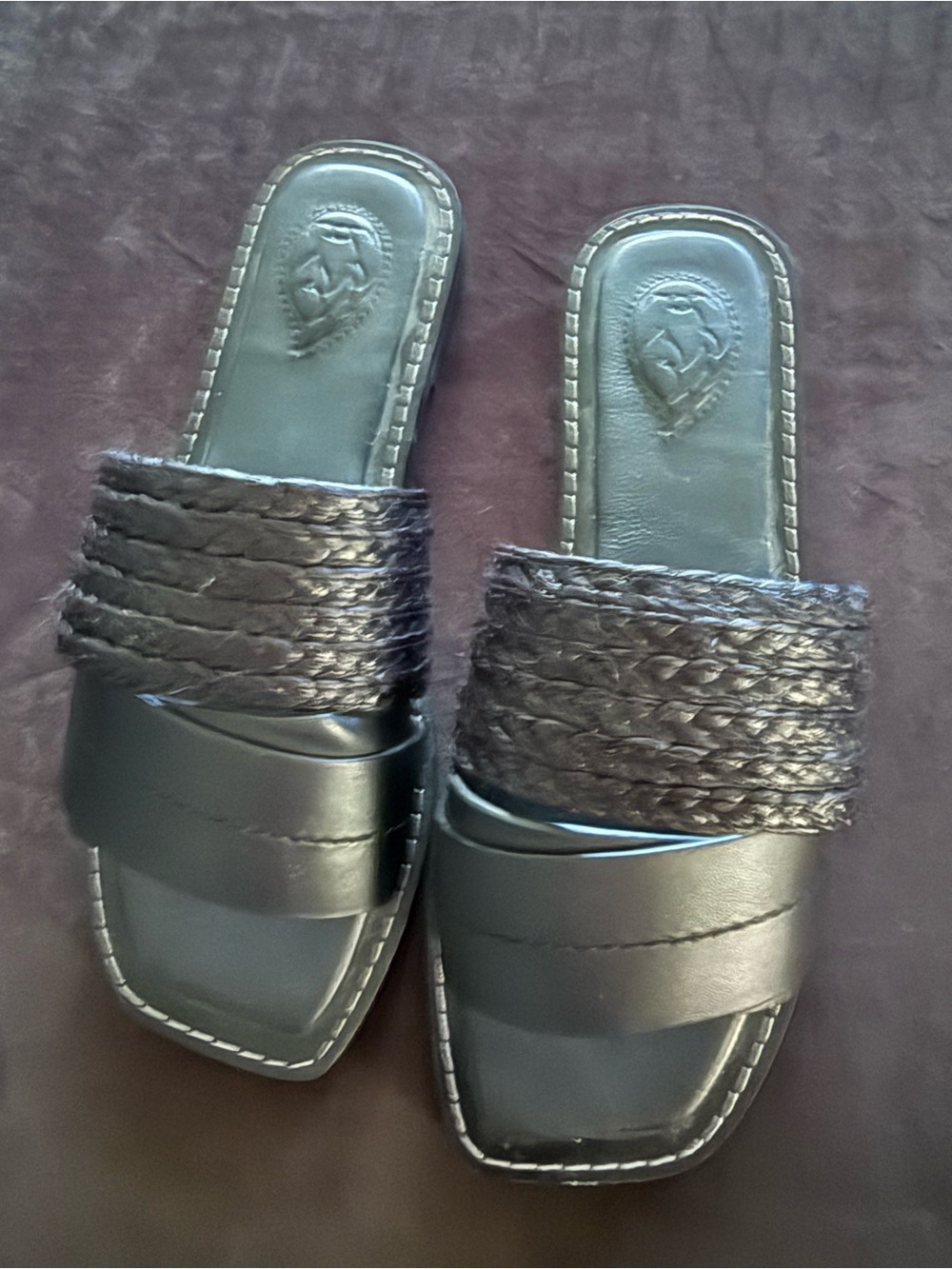 Women’s Black Braided Slide Sandals